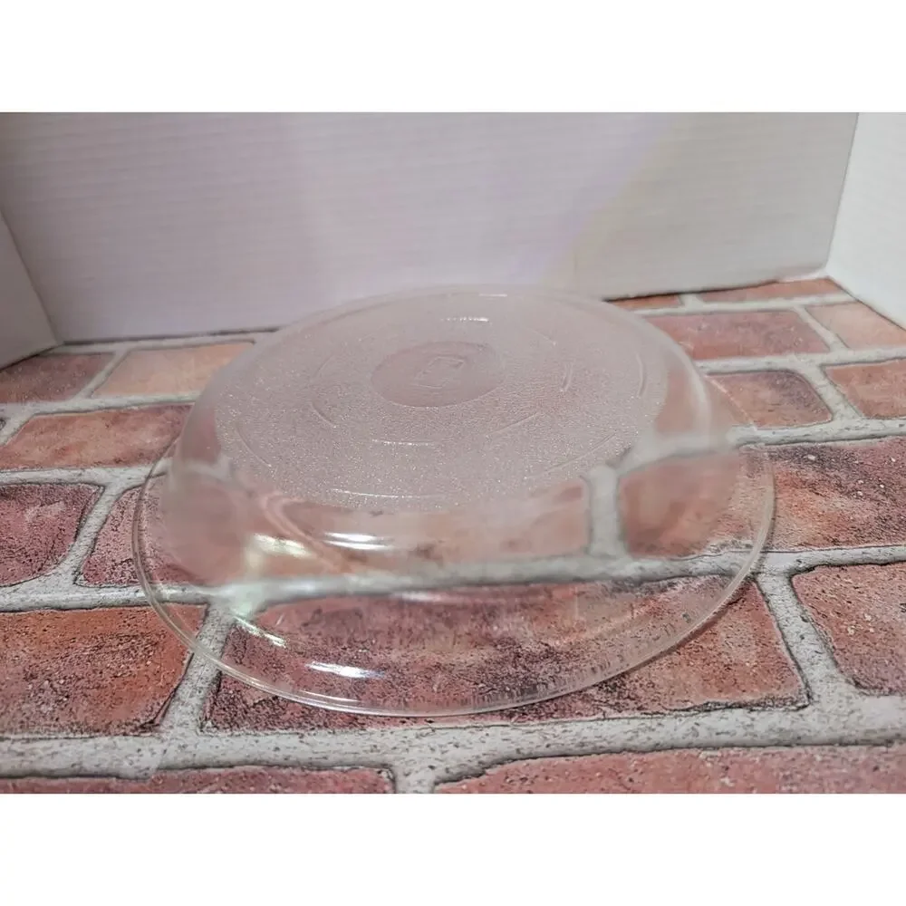Vintage USA GLASBAKE 245 Pie Pan Plate Dish Baking Clear Glass 10” Round